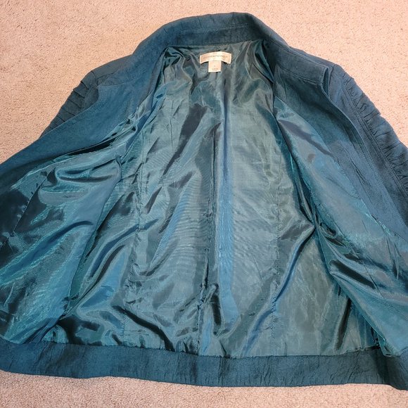 Bundle of 2 Christopher & Banks Open Front Blazers Purple Teal L - Picture 6 of 15